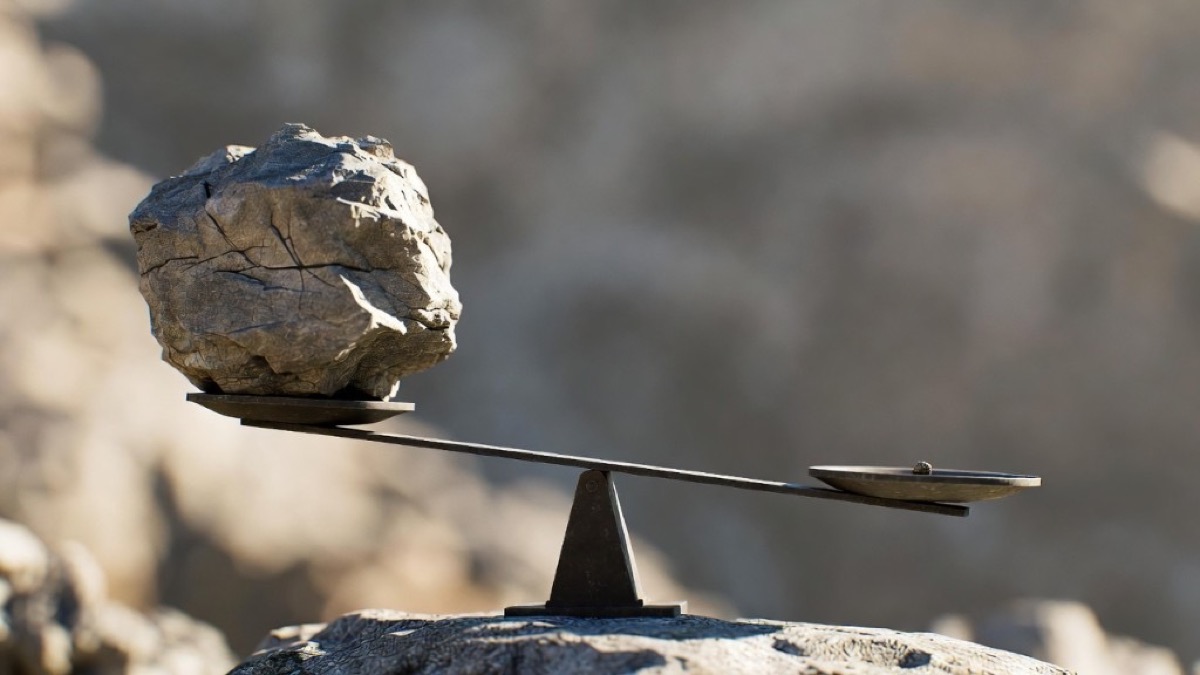 Balance scale with a large rock on one side and a small pebble on the other — the real cost of removing indirection outweighs the negligible call overhead.