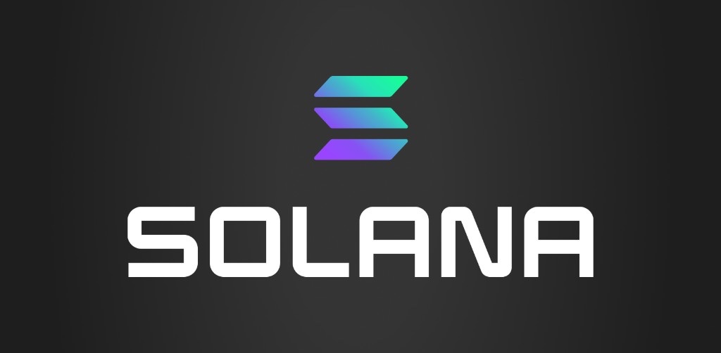Solana logo and wordmark on a light background